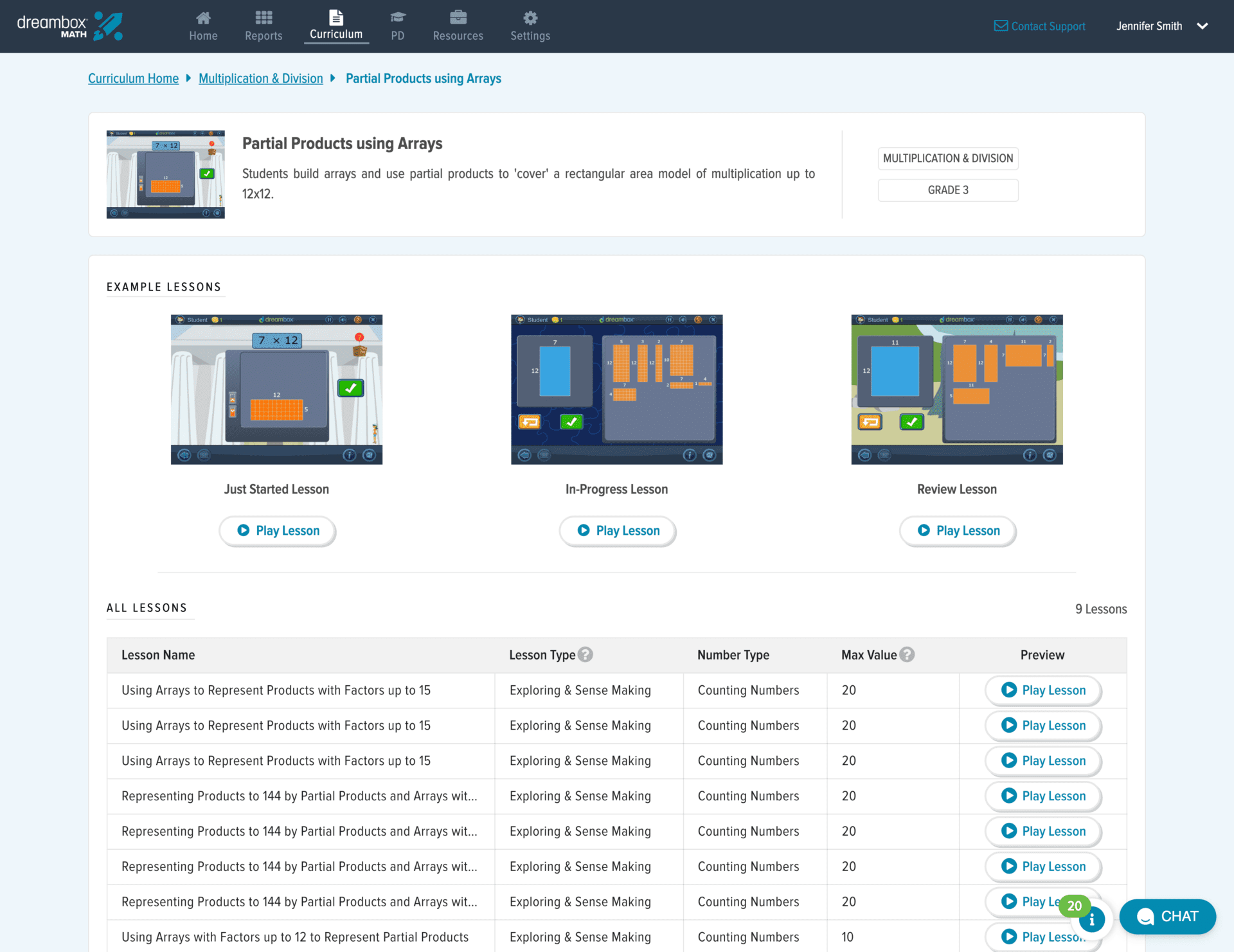 Curriculum Guide Home Domains MD Partial Products wArrays png