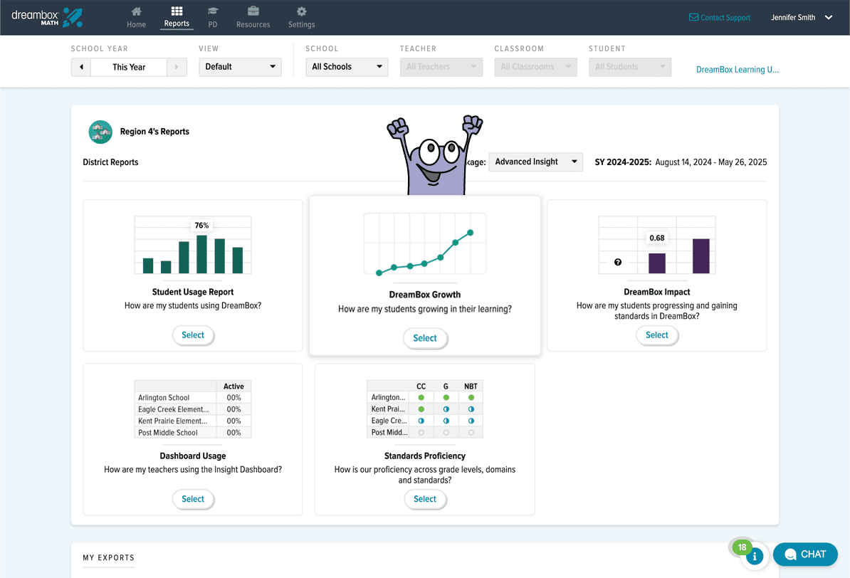 de dreambox math district view dashboard 24 25 gub